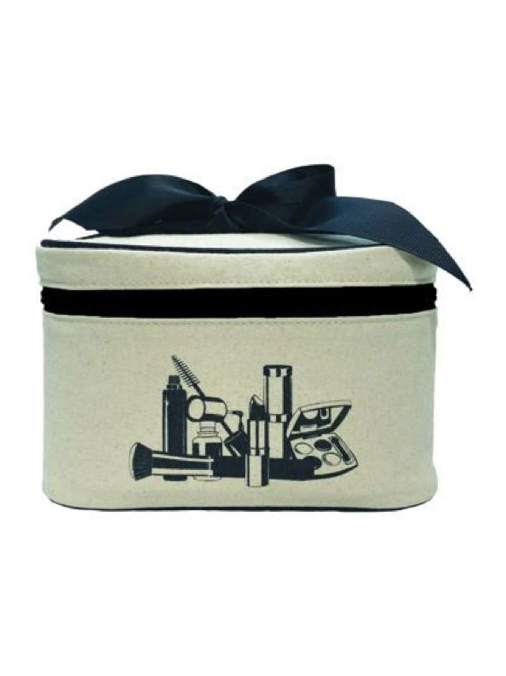 Canvas Makeup Bag with Ribbon